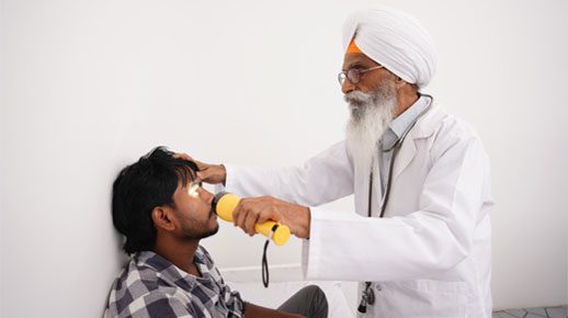 Doctor treating patient